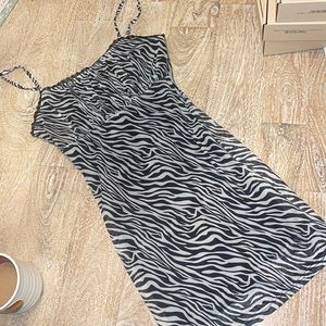 Pretty garbage dress zebra animal print 90s